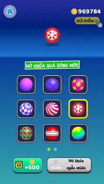 Các mẫu quả bóng trong shop cửa hàng