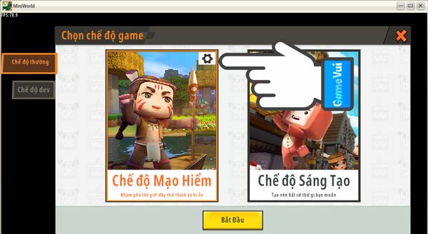 Chọn icon bánh răng