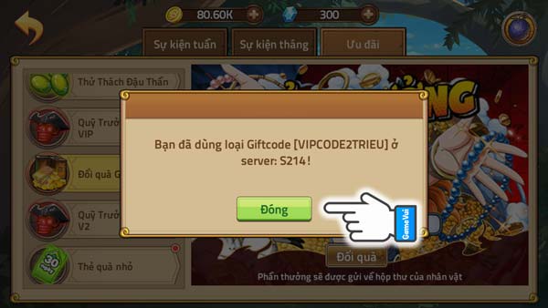 Thông báo nhận thưởng