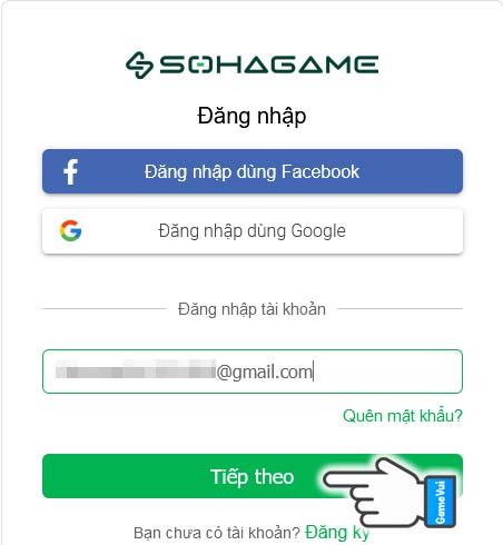 Đăng nhập tài khoản SohaGame