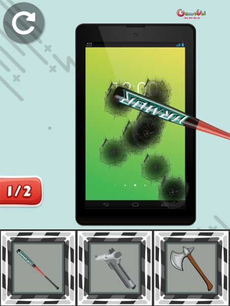 Sử dụng rìu, súng để đập