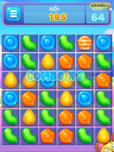 Ghép hàng ngang hoặc cột dọc kẹo Candy