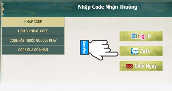 Chọn hình thức đăng nhập