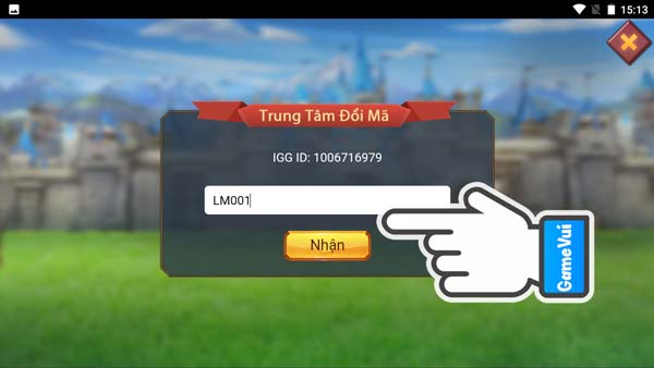 Nhập mã code