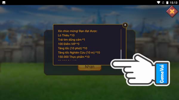 Nhận phần thưởng