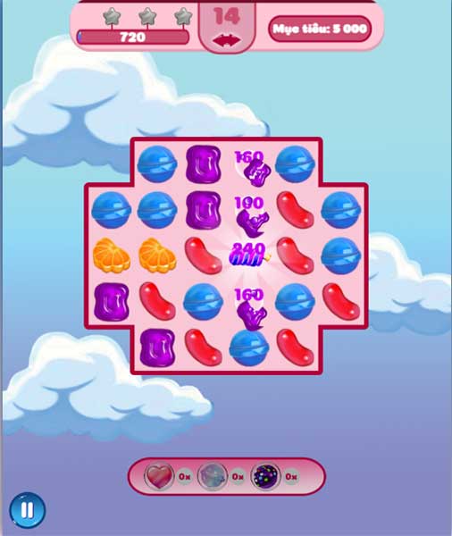 Hãy xếp kẹo để ghi điểm