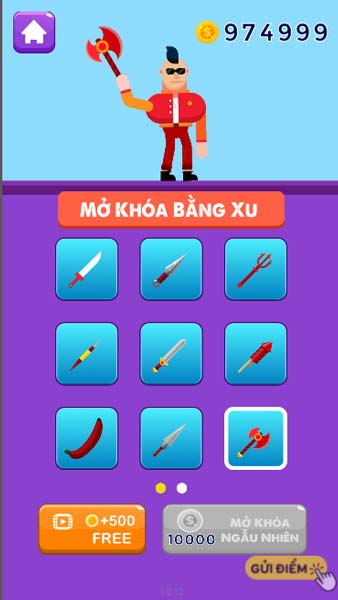 Các loại vũ khí trong Shop cửa hàng