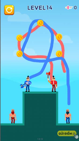 Vẽ đường bay của con dao để hạ gục mục tiêu