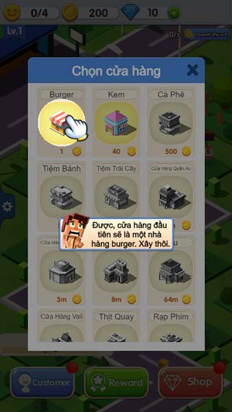 Xây dựng các hàng quán cho thành phố