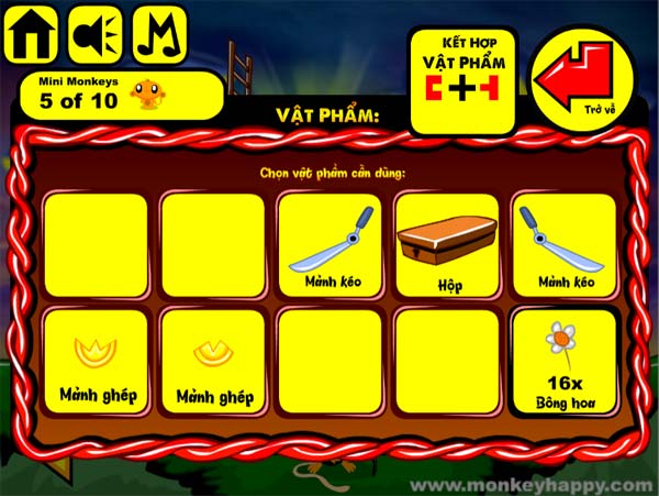 Thu thập các vật phẩm cần thiết