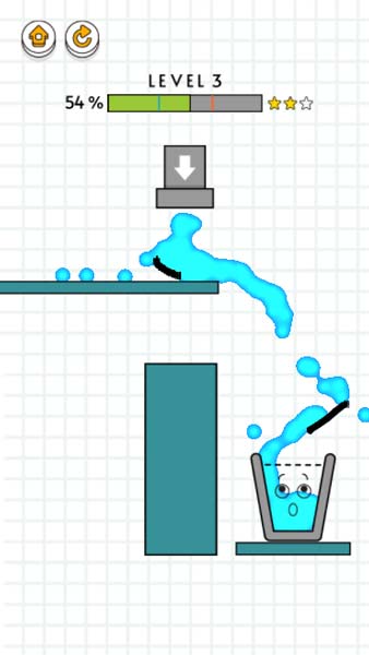 Dùng bút vẽ đường dẫn nước đổ vào chiếc cốc