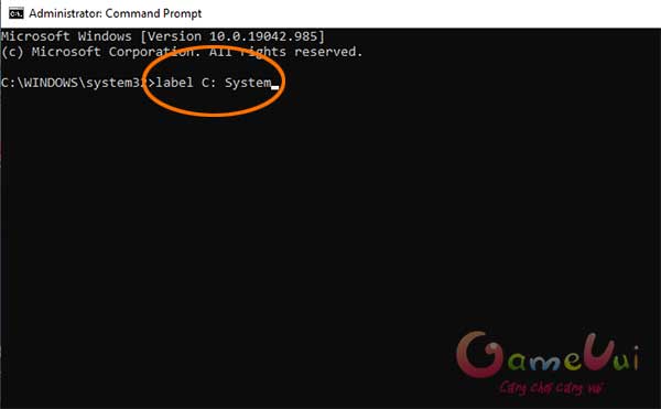 Nhập lệnh label C System