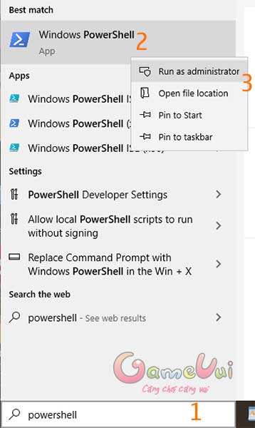 Mở Powershell