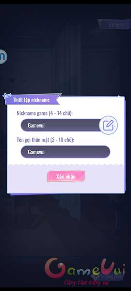 Thiết lập nick name