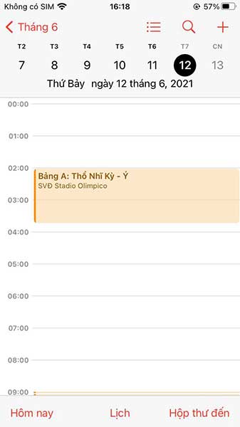 Xem lịch cụ thể