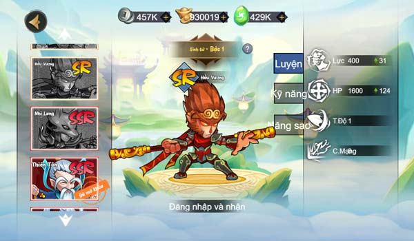 Hệ thống nhân vật đa dạng