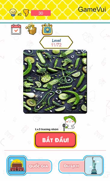 Các level thử thách người dùng