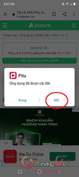 Mở ứng dụng Pitu