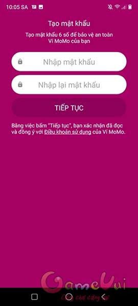 Thiết lập mật khẩu
