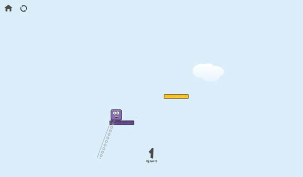 Kéo và thả ngược hướng để đẩy cái hộp nhảy lên