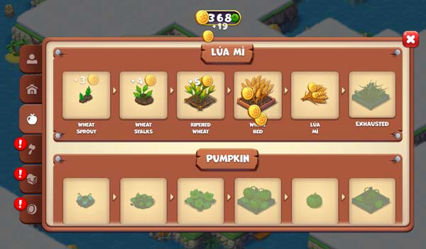 Các loại nguyên liệu, vật phẩm trong game