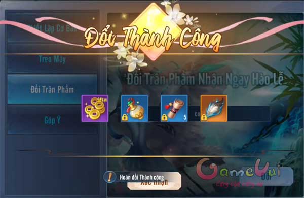 Đổi quà thành công