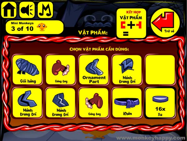 Thu thập các vật phẩm cần thiết