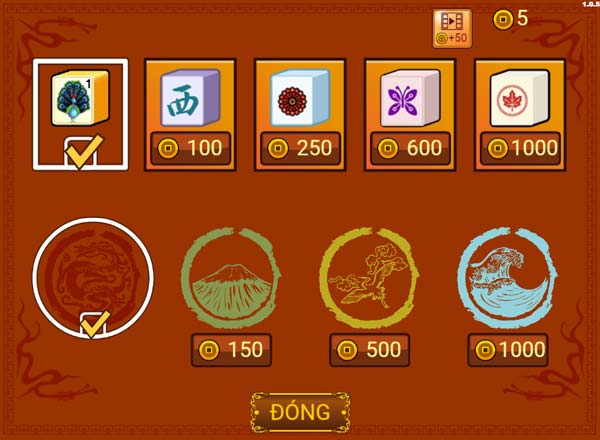 Các hình dạng quân bài khác trong Shop cửa hàng