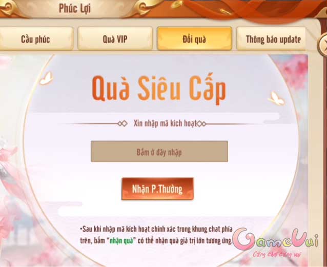 Nhập giftcode