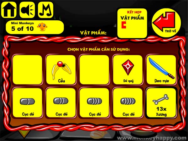 Thu thập đủ vật phẩm cần thiết