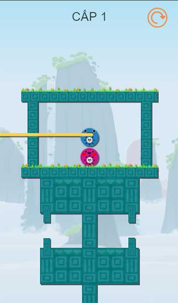 Rút chốt để 2 quả bóng chạm nhau