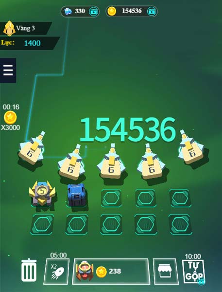 Đặt vũ khí vào ô