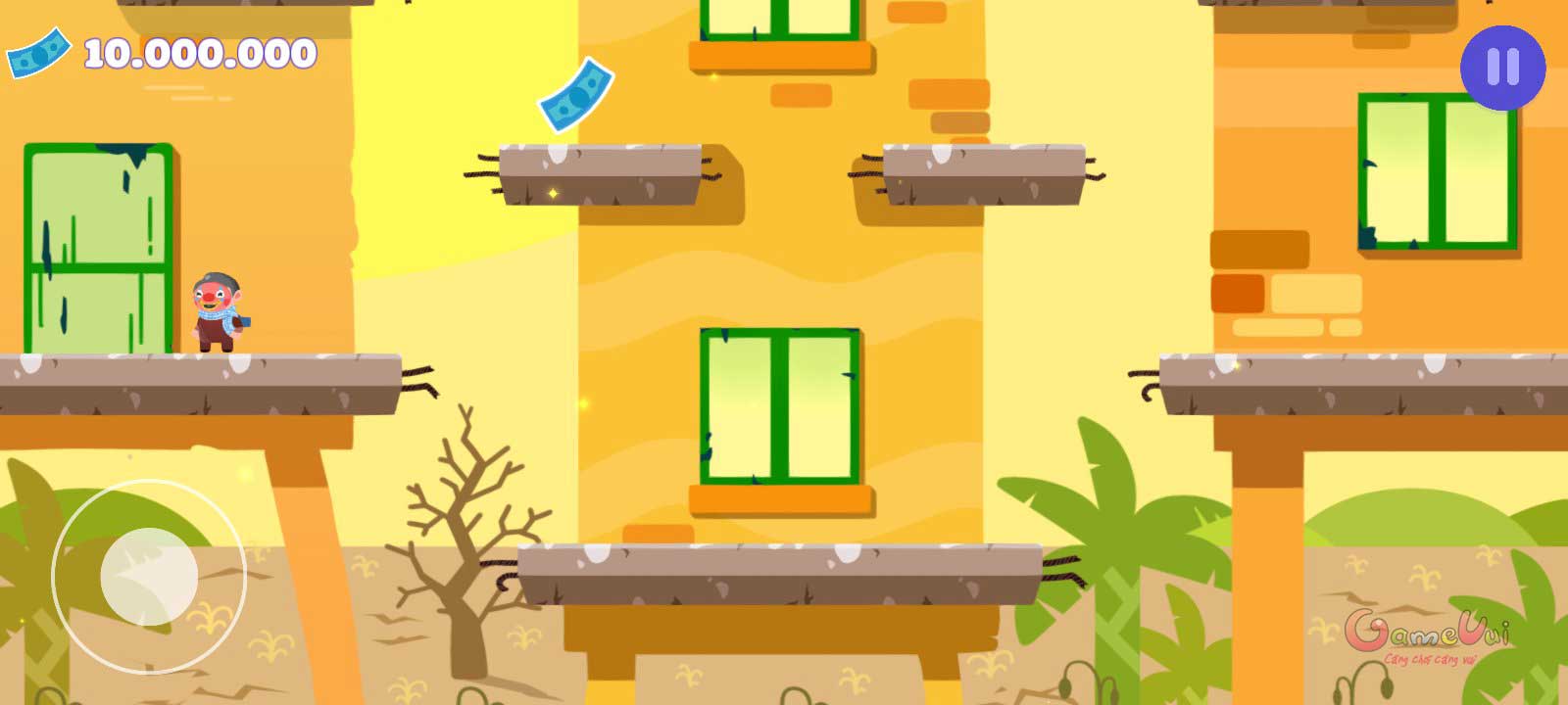 Thu thập tiền khắp màn hinh