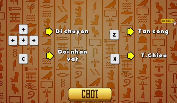 Các phím điều khiển nhân vật