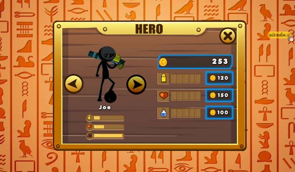 Nâng cấp sức mạnh và vũ khí cho nhân vật