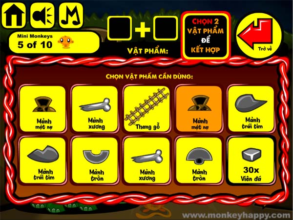 Thu thập các vật phẩm cần thiết