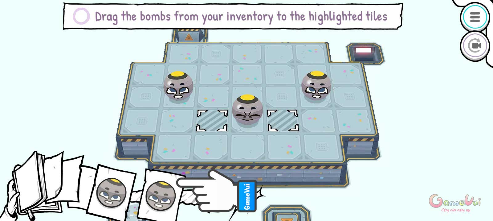 Kéo bom vào trong bản đồ