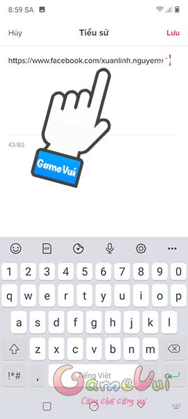 Dán địa chỉ Facebook