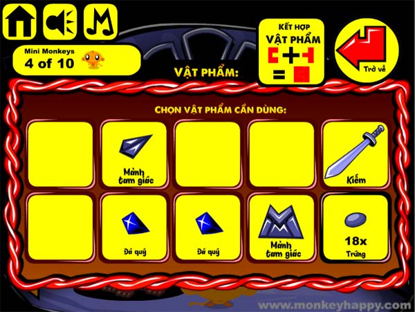 Thu thập các vật phẩm cần thiết