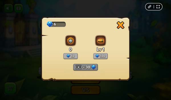 Nâng cấp sức mạnh trong Shop