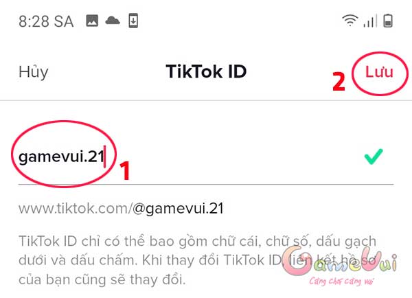 Nhập TikTok ID