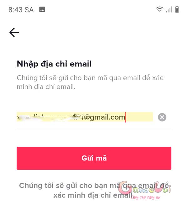 Nhập địa chỉ email