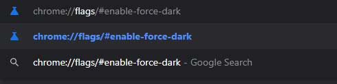 Nhập chrome://flags/#enable-force-dark vào thanh địa chỉ Chrome