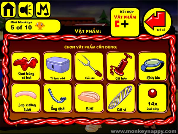 Thu thập các vật phẩm cần thiết