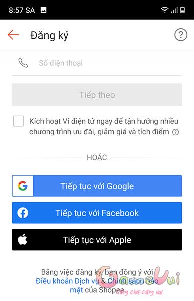 Điền số điện thoại