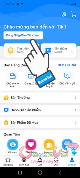 Đăng nhập tạo tài khoản