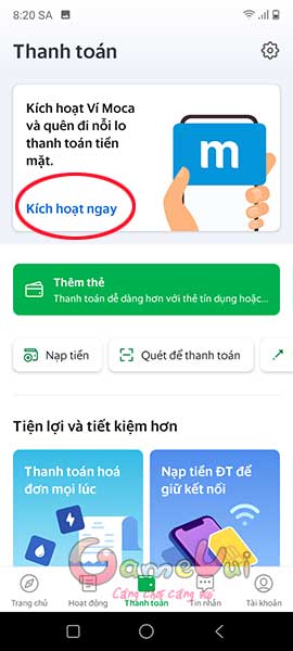 Kích hoạt ngay