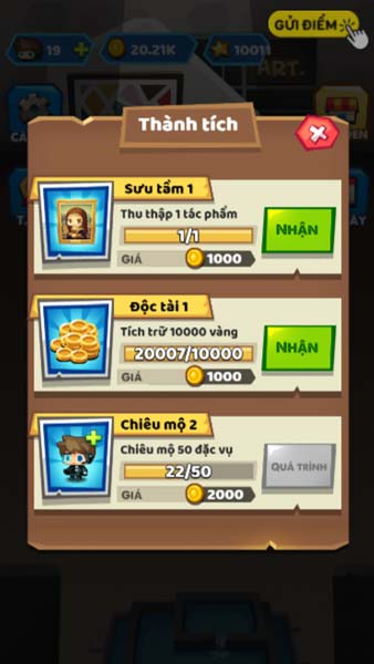 Các mốc thành tích và nhận thưởng