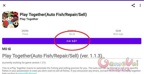 Cài đặt Play Together