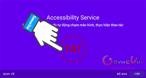 Chạm vào chữ Tắt